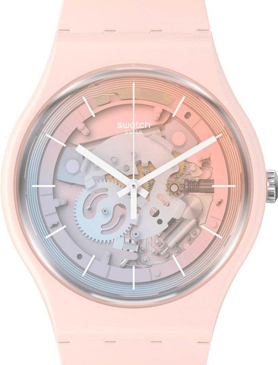 Uhren Swatch | Swatch Original Bioceramic Fleetingly Pink Pay! So32P103-5300 Unisexuhr