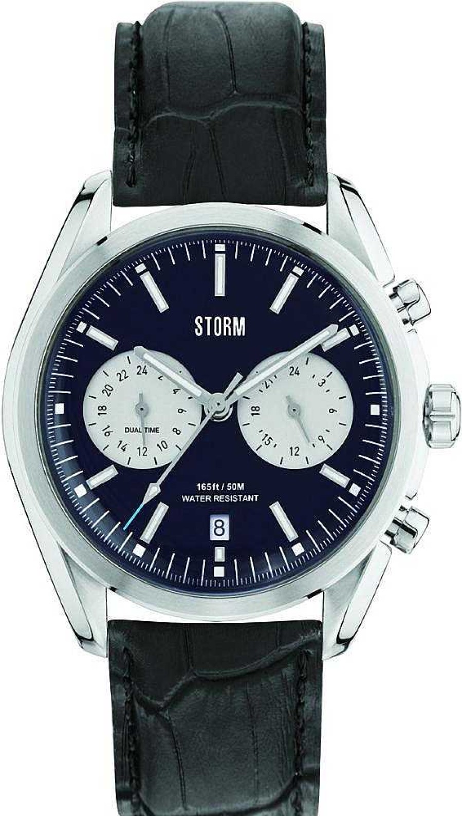 Uhren Storm London | Storm London Trexon Black Leather 47357/Bk Herrenchronograph