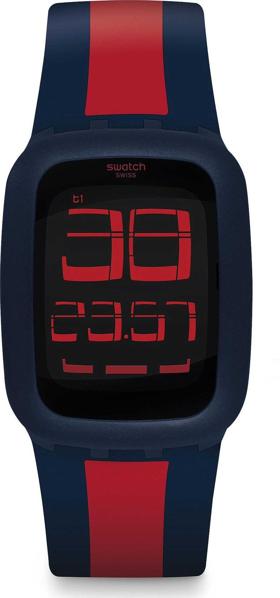 Uhren Swatch | Swatch Swatch Touch Swatch Touch Dark Blue & Red Surn101D Unisex Digitaluhr