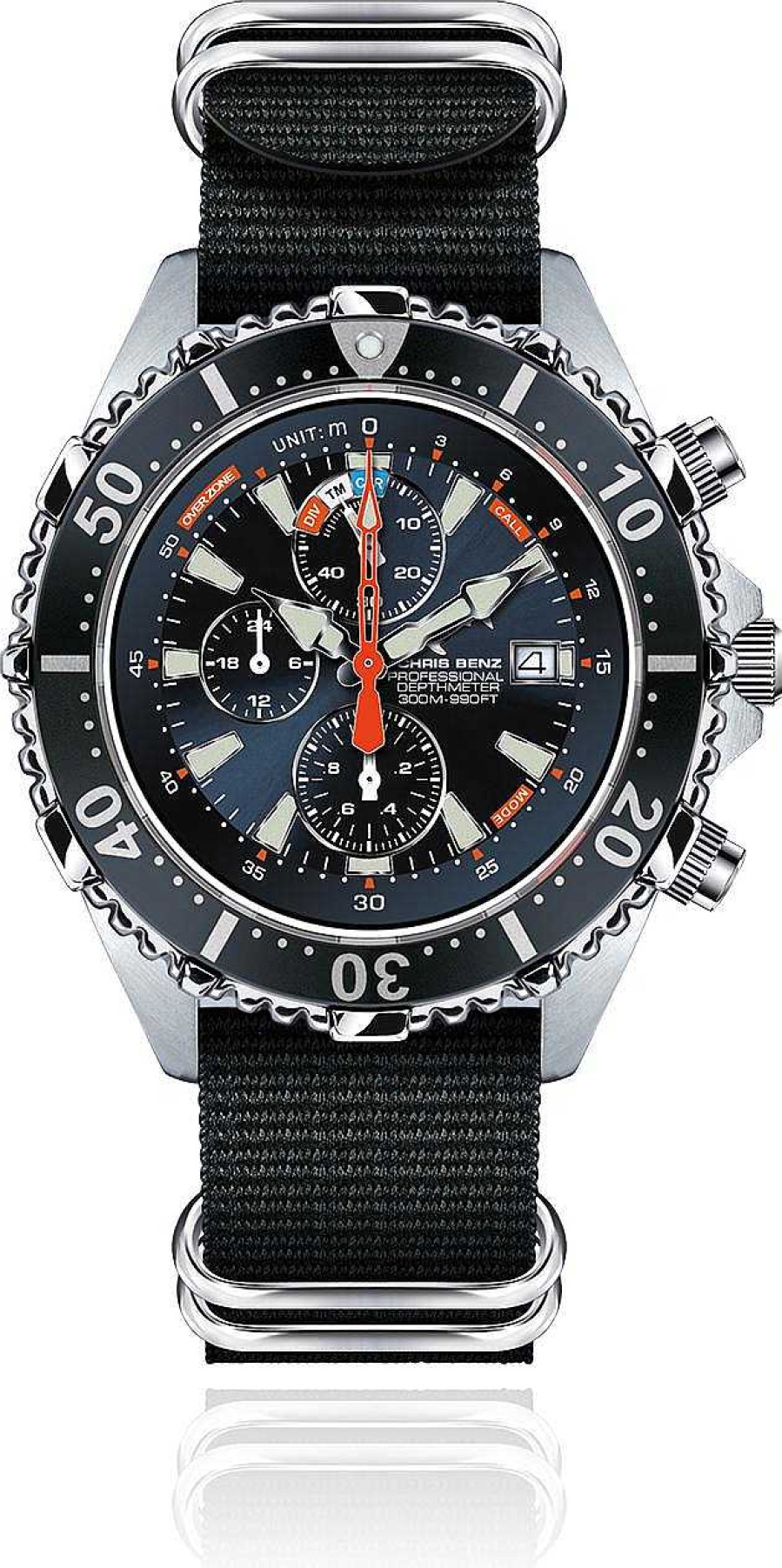 Uhren Chris Benz | Chris Benz Chris Benz Depthmeter Chronograph Cb-C300X-Nb-Nbs Herrenchronograph