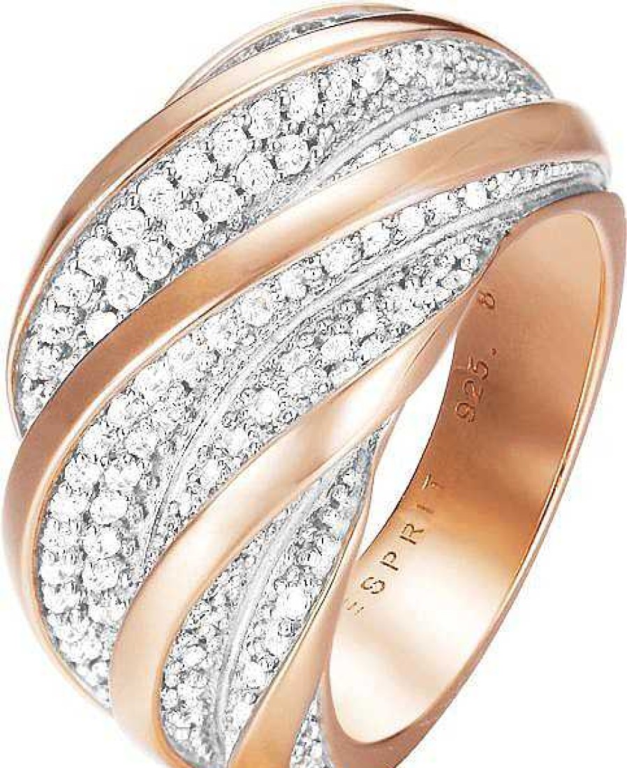 Schmuck Esprit Collection Jewelry | Esprit Collection Jewelry Melina Glam Rose Elrg92461A Damenring Mit Zirkonen