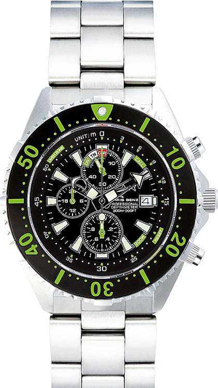 Uhren Chris Benz | Chris Benz Depthmeter Chronograph 300M Cb-C300-G-Mb Herrenchronograph Tiefenmesser