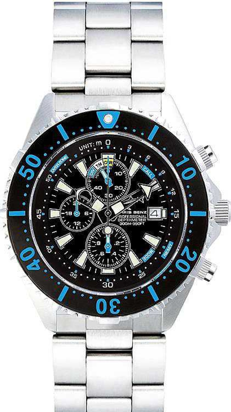 Uhren Chris Benz | Chris Benz Depthmeter Chronograph 300M Cb-C300-B-Mb Herrenchronograph Tiefenmesser