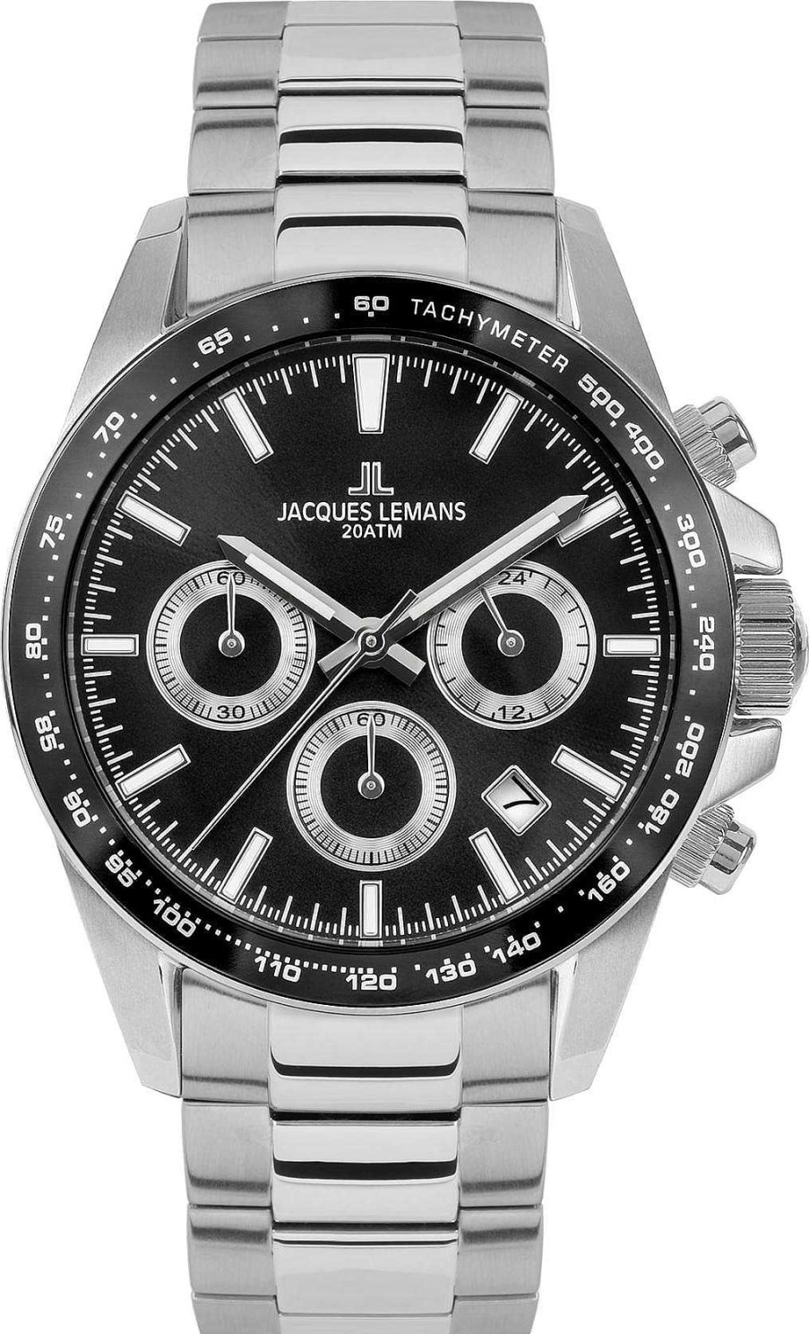 Uhren Jacques Lemans | Jacques Lemans Liverpool 1-1877E Herrenchronograph Verschraubte Krone