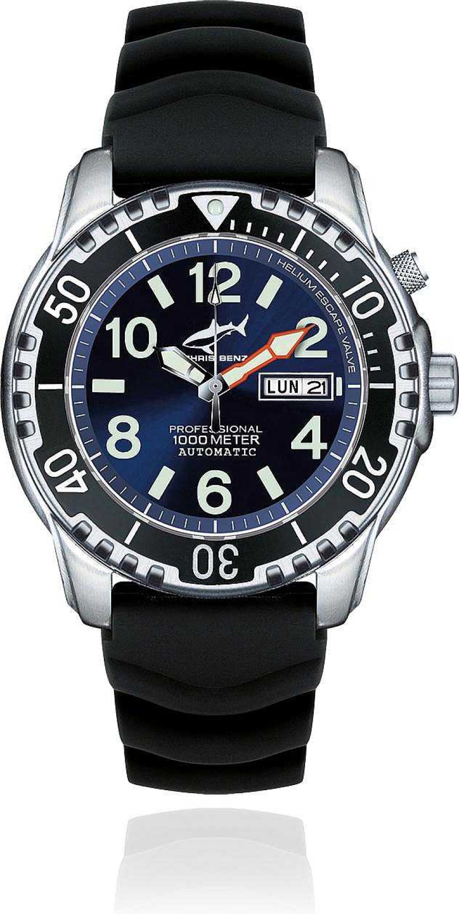 Uhren Chris Benz | Chris Benz Chris Benz Deep 1000M Automatic Cb-1000A-B-Kbs Herren Automatikuhr 1000M