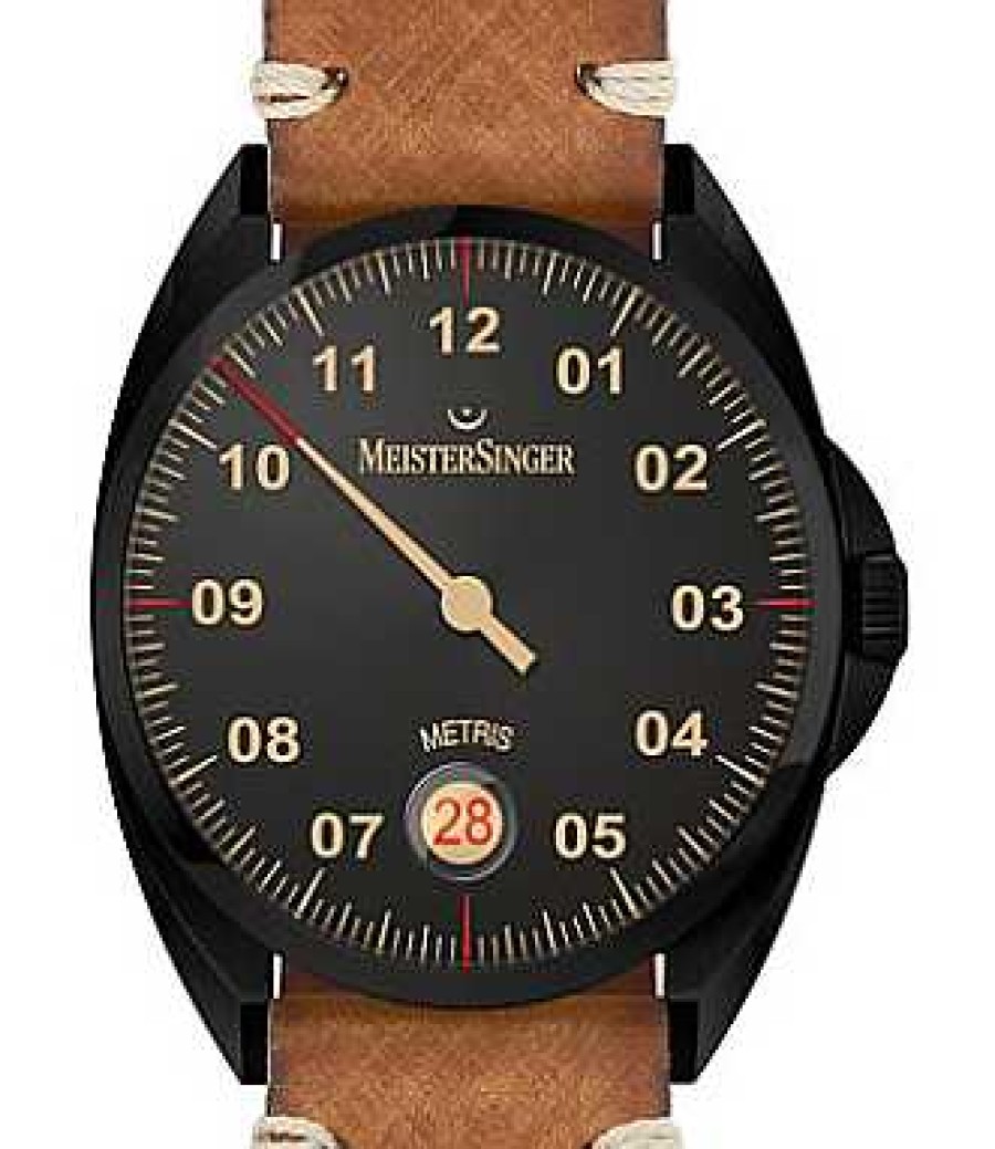 Uhren MeisterSinger | Meistersinger Black Line Metris Me902Bl Einzeiger Automatikuhr