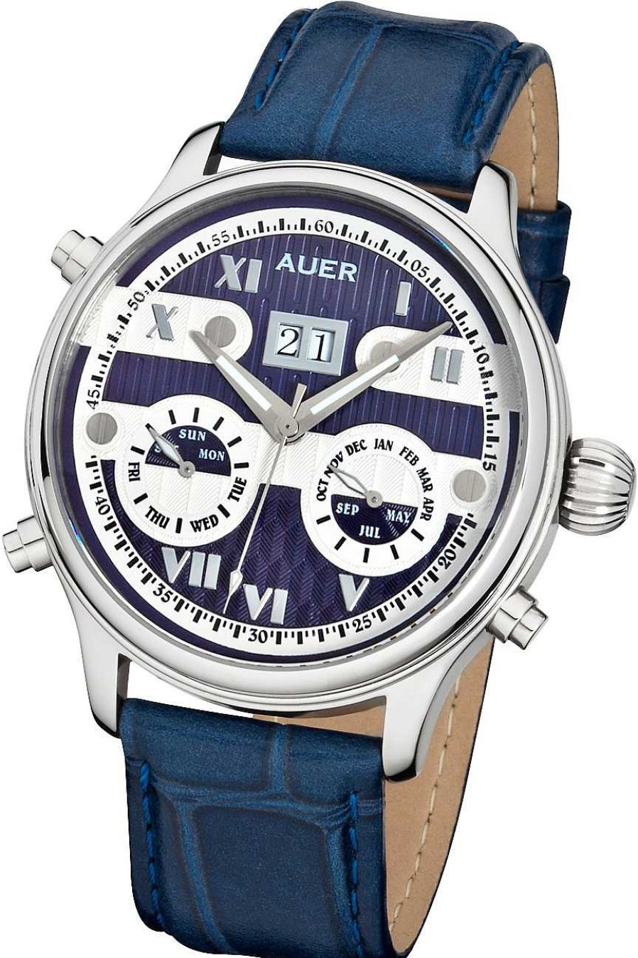 Uhren AUER | Auer Classic Collection Ba-513-Blusblul Herren Automatikuhr Klassisch Schlicht