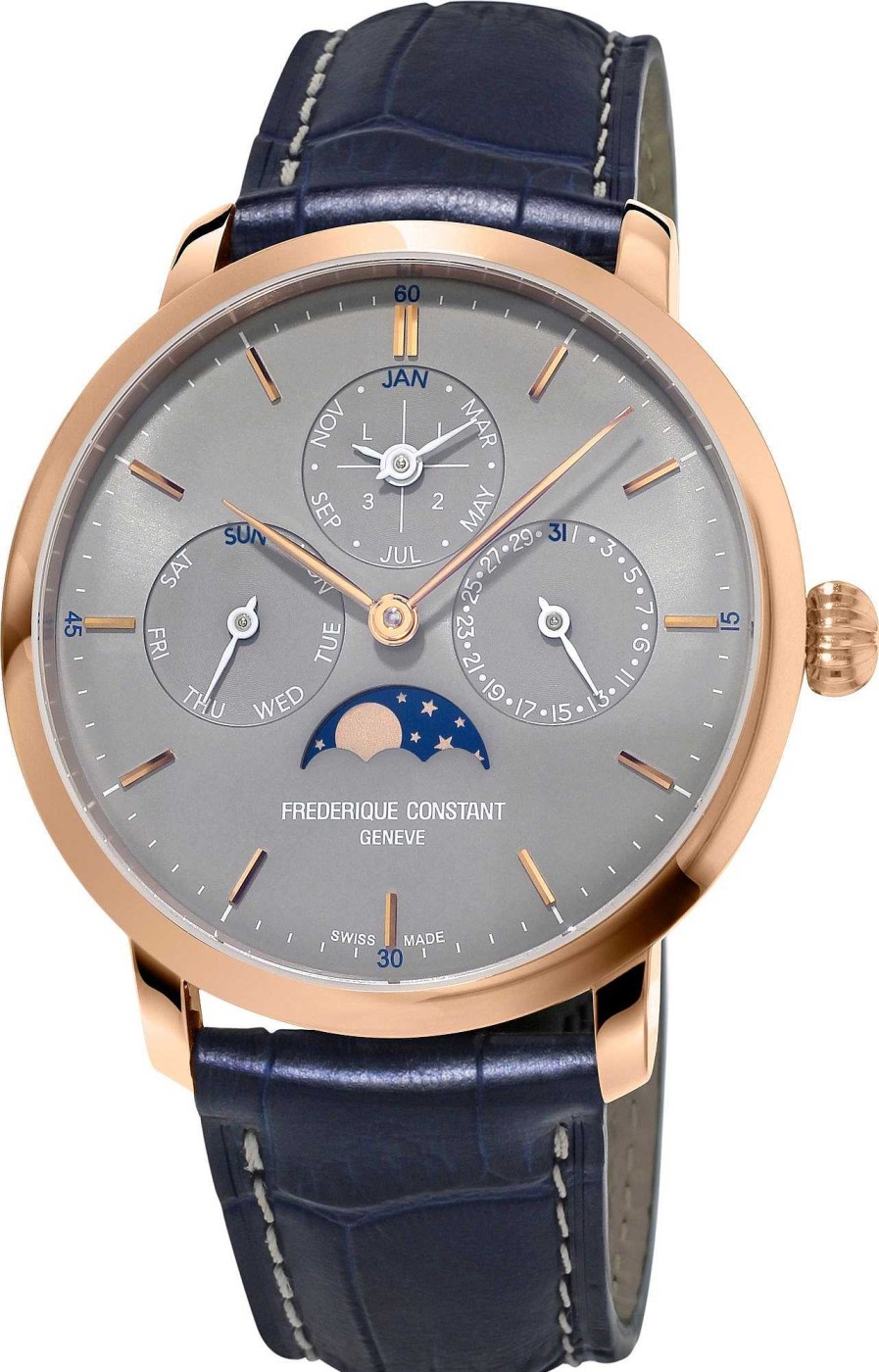 Uhren Frederique Constant Geneve | Frederique Constant Geneve Slimline Perpetual Calendar Manufacture Fc-775G4S4 Herren Automatikuhr