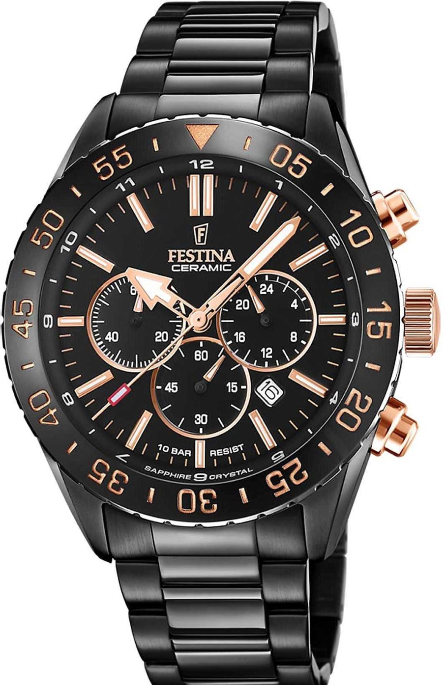 Uhren Festina | Festina Keramik F20577/1 Herrenchronograph