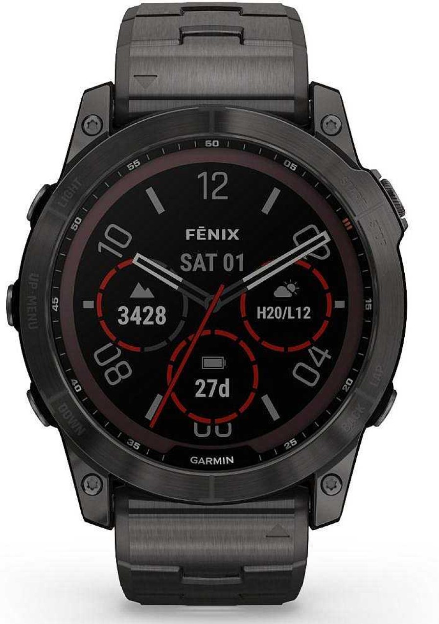 Uhren Garmin | Garmin Fenix® 7X Solar Titan 010-02541-27 Smartwatch Bluetooth, Gps, Pulsmessung