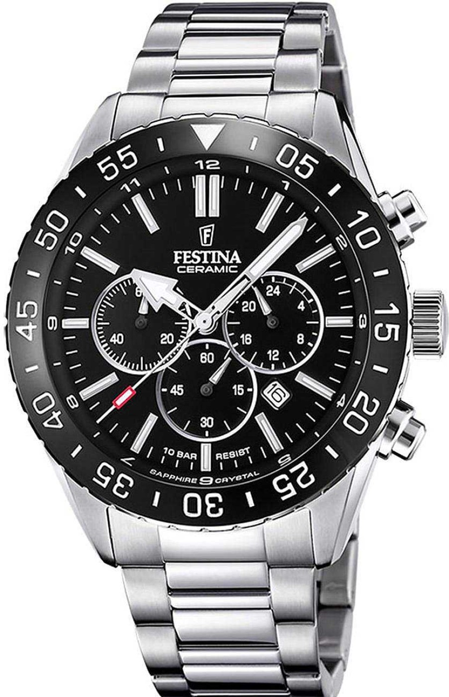 Uhren Festina | Festina Keramik F20575/3 Herrenchronograph