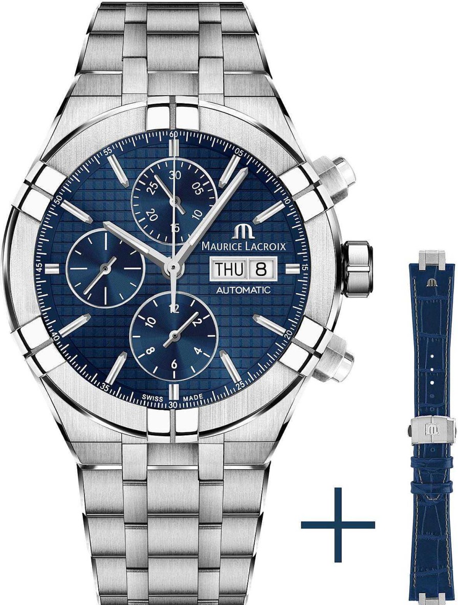 Uhren Maurice Lacroix | Maurice Lacroix Aikon Strap-Promotion Ai6038-Ss002-430-2 Herren Automatikchronograph