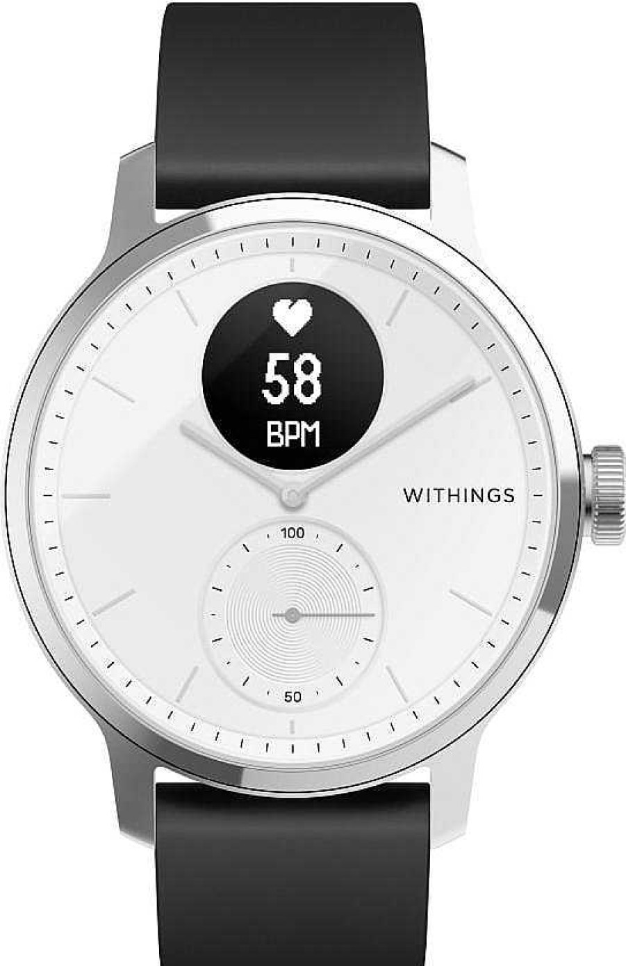 Uhren Withings | Withings Scanwatch, 42Mm White/Black Hwa09-Model 3-All-Int Smartwatch Scanwatch