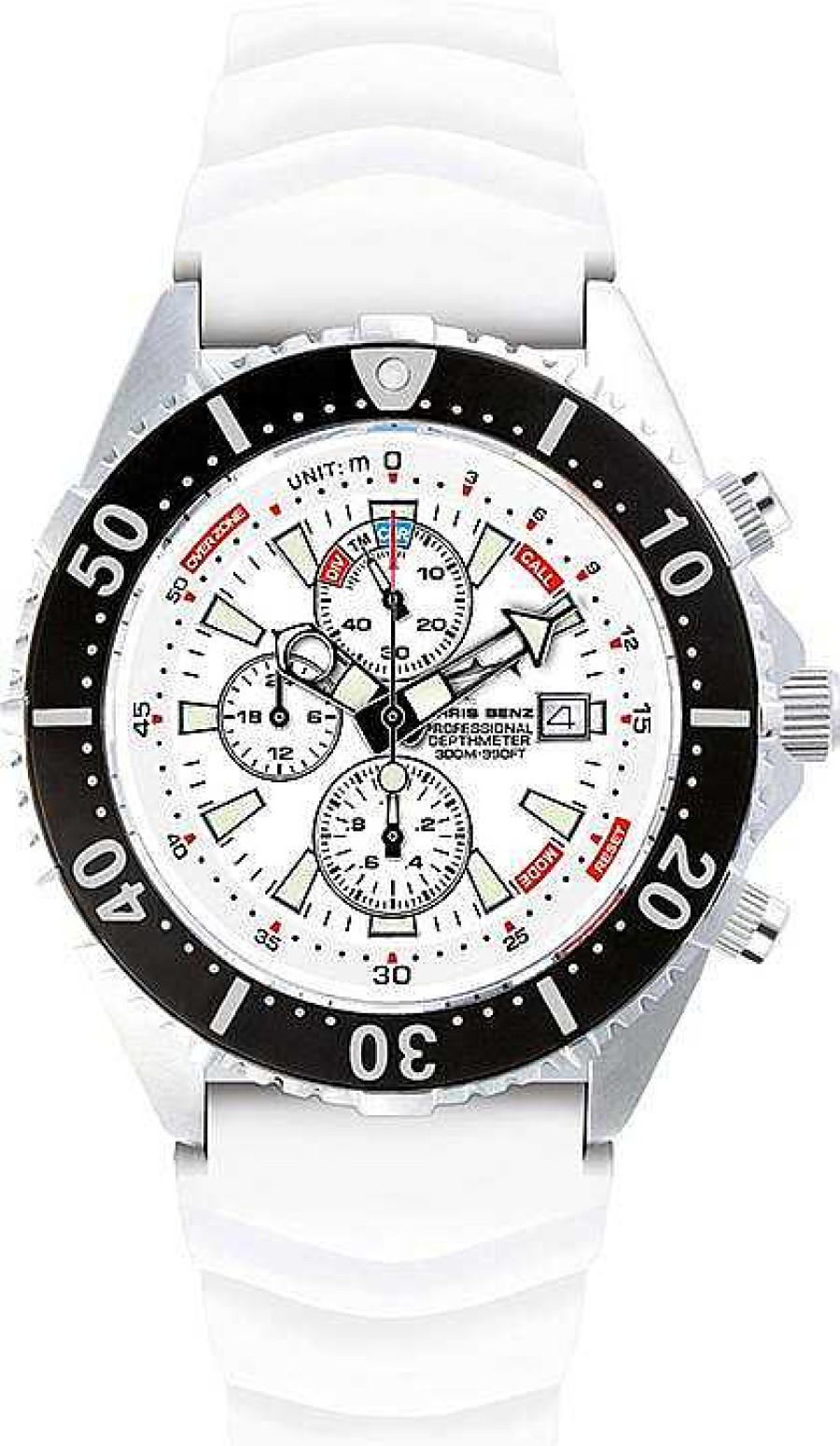 Uhren Chris Benz | Chris Benz Depthmeter Chronograph 300M Cb-C300-W-Kbw Herrenchronograph Tiefenmesser