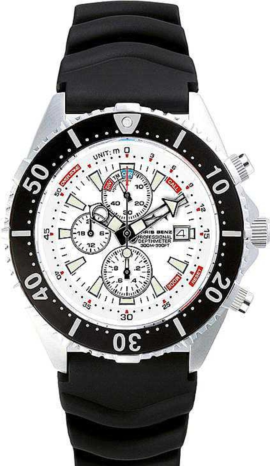 Uhren Chris Benz | Chris Benz Depthmeter Chronograph 300M Cb-C300-W-Kbs Herrenchronograph Tiefenmesser