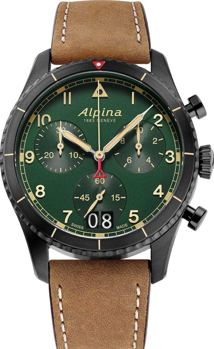 Uhren Alpina Geneve | Alpina Geneve Pilot Quartz Chronograph Al-372Gr4Fbs26 Herrenchronograph