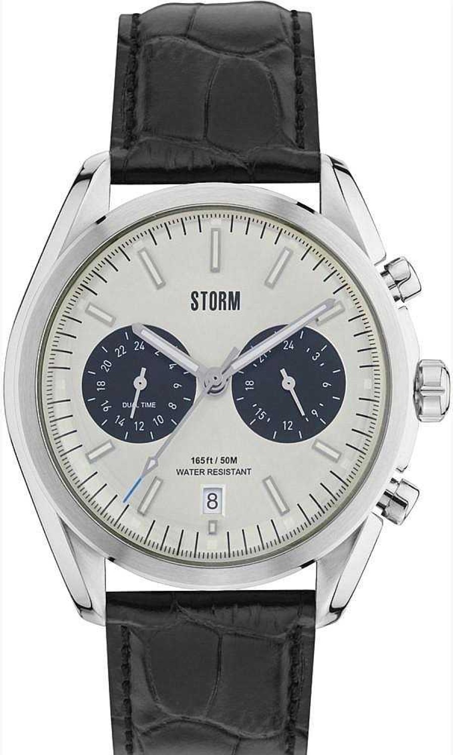 Uhren Storm London | Storm London Trexon Silver Leather 47357/S Herrenchronograph