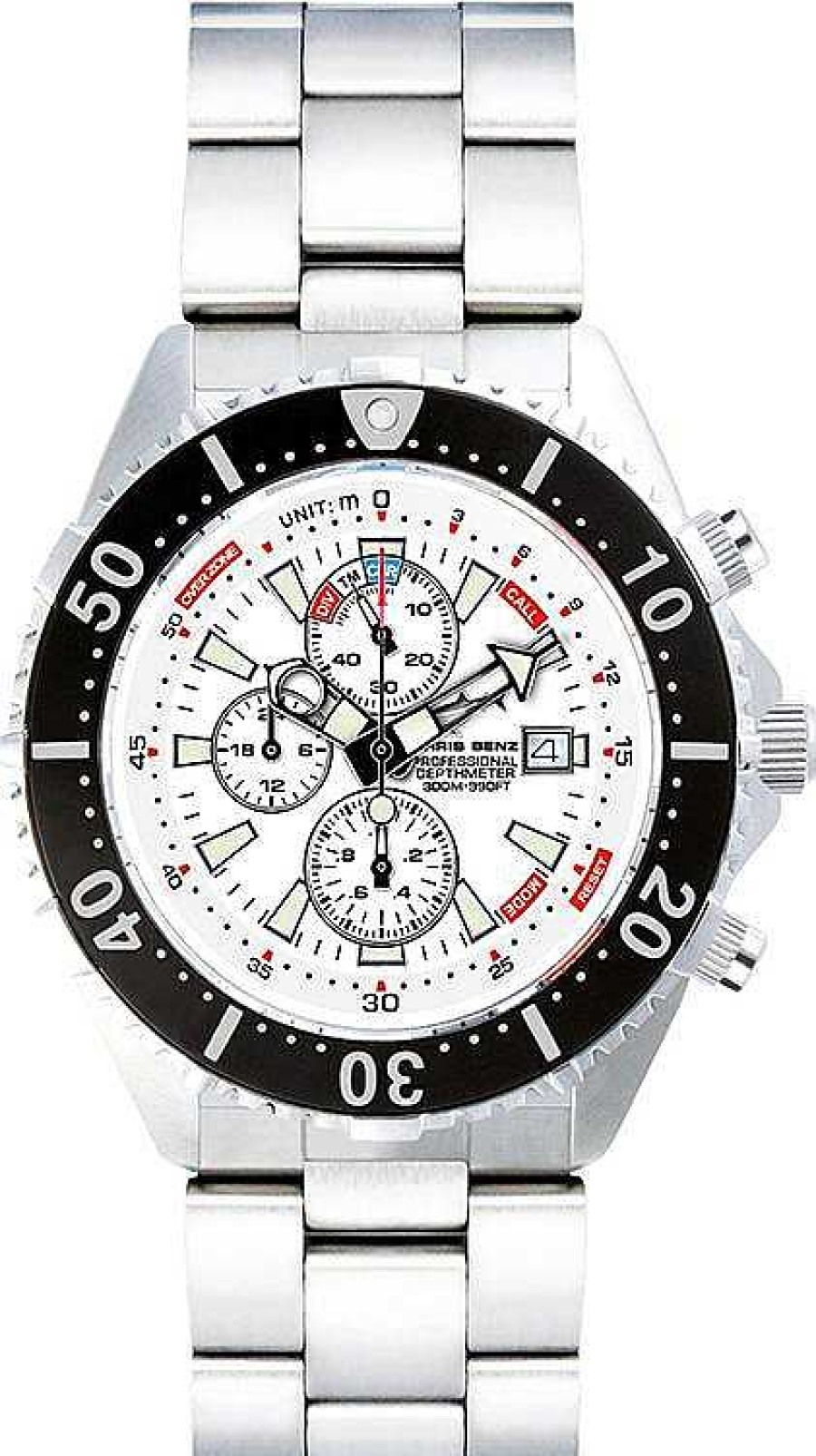 Uhren Chris Benz | Chris Benz Depthmeter Chronograph 300M Cb-C300-W-Mb Herrenchronograph Tiefenmesser