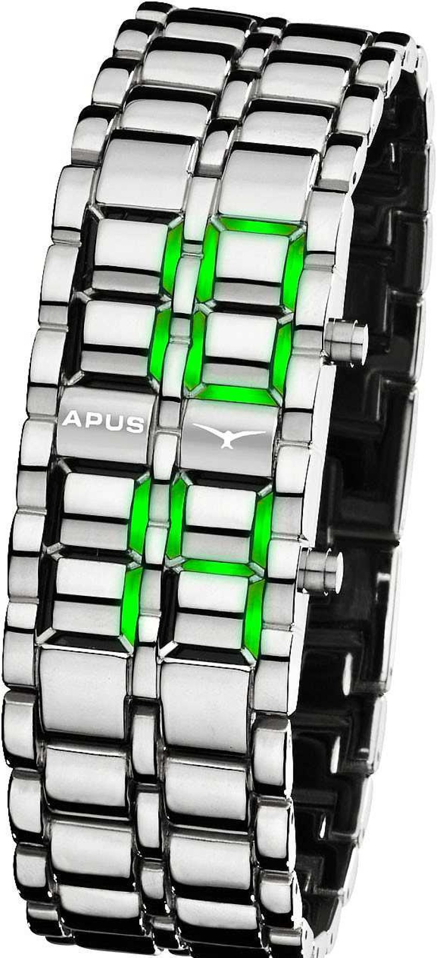 Uhren APUS | Apus Zeta Silver Green As-Zt-Sg Led Uhr F R Herren Design Highlight