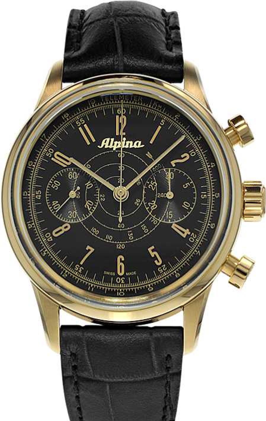 Uhren Alpina Geneve | Alpina Geneve Alpina 130 Heritage Pilot Chronograph Al-860B4H5 Sportliche Herrenuhr Alpina Rotor