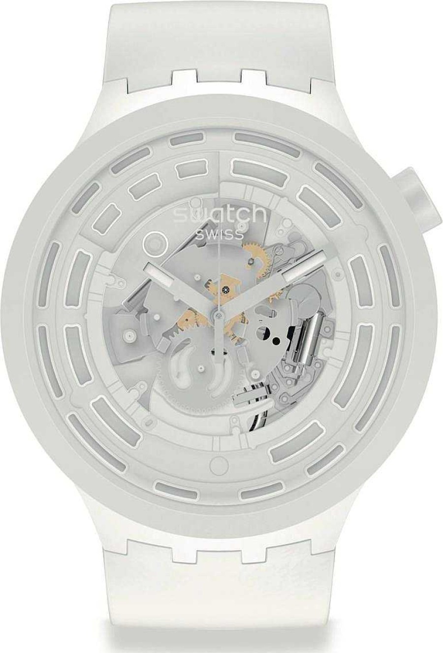 Uhren Swatch | Swatch C-White Sb03W100 Unisexuhr