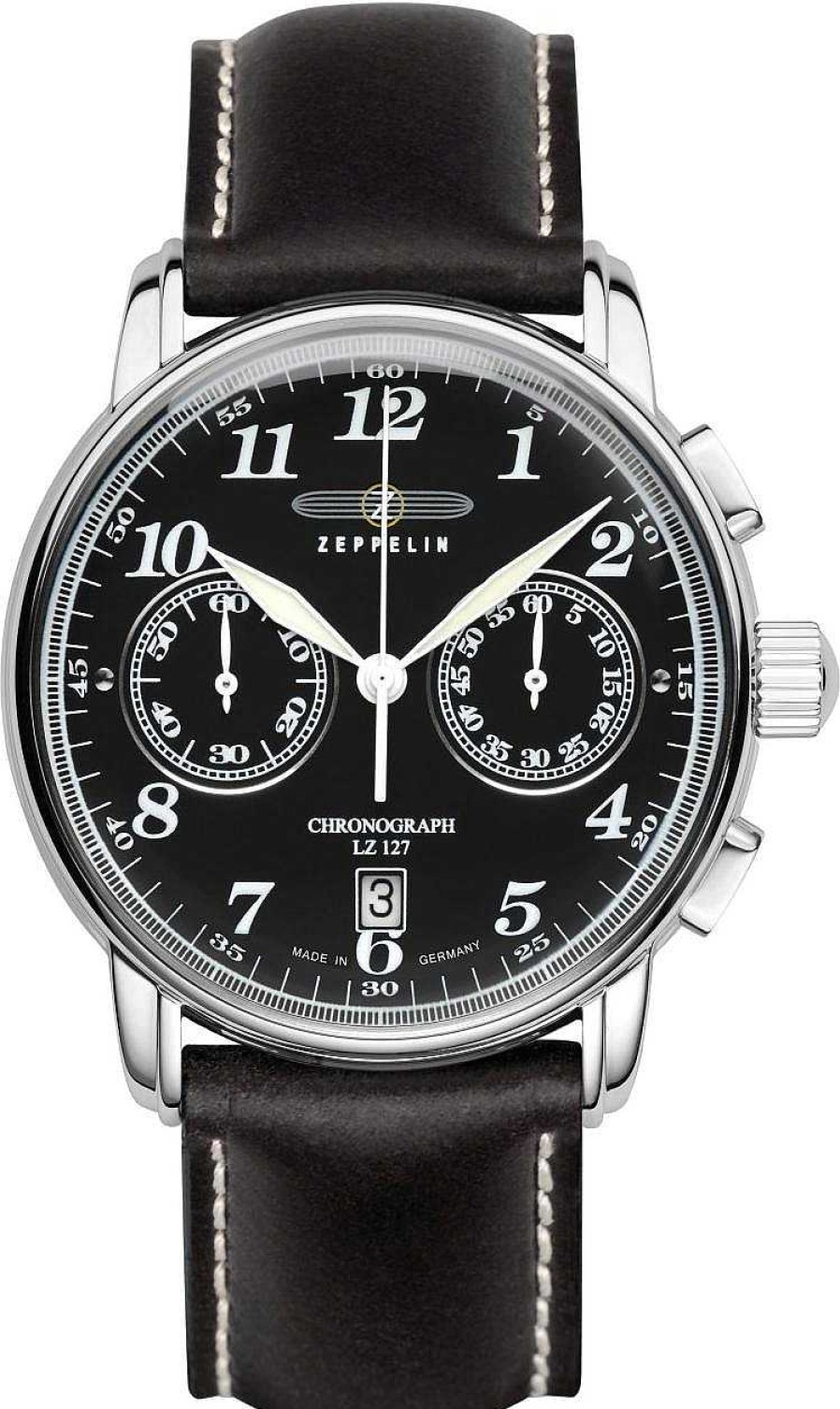 Uhren Zeppelin | Zeppelin Chrono Alarm 7678-2 Elegante Herrenuhr Made In Germany