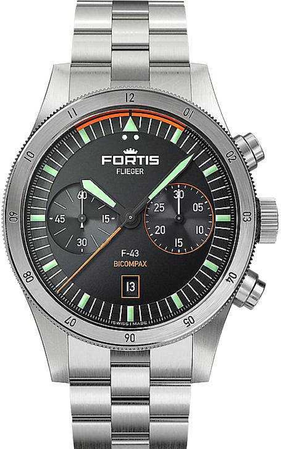 Uhren Fortis | Fortis Flieger F-43 F4240004 Herrenarmbanduhr Fliegeruhr