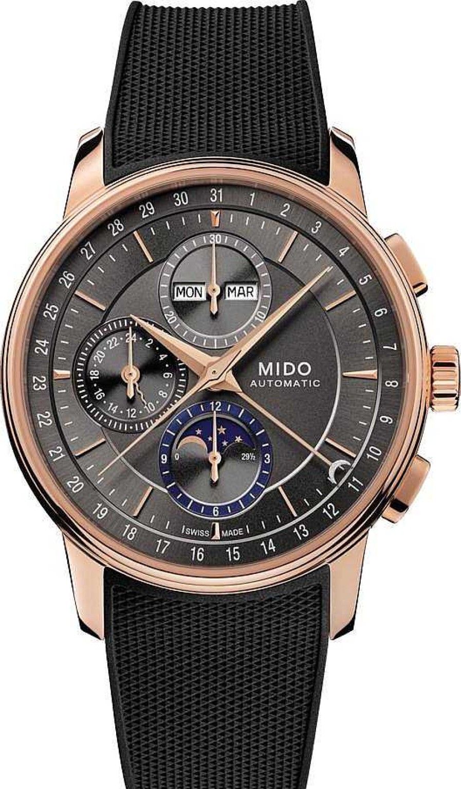 Uhren Mido | Mido Baroncelli M0276253706100 Herren Automatikchronograph 60H Gangreserve