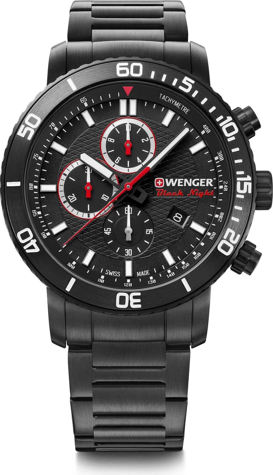 Uhren Wenger | Wenger Roadster Black Night Chrono 01.1843.110 Herrenchronograph