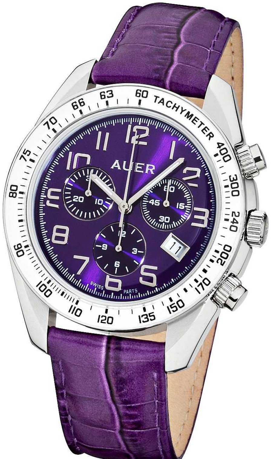 Uhren AUER | Auer Purple Haze Zu-1163-Pdpb Damenchronograph Zeitloses Design