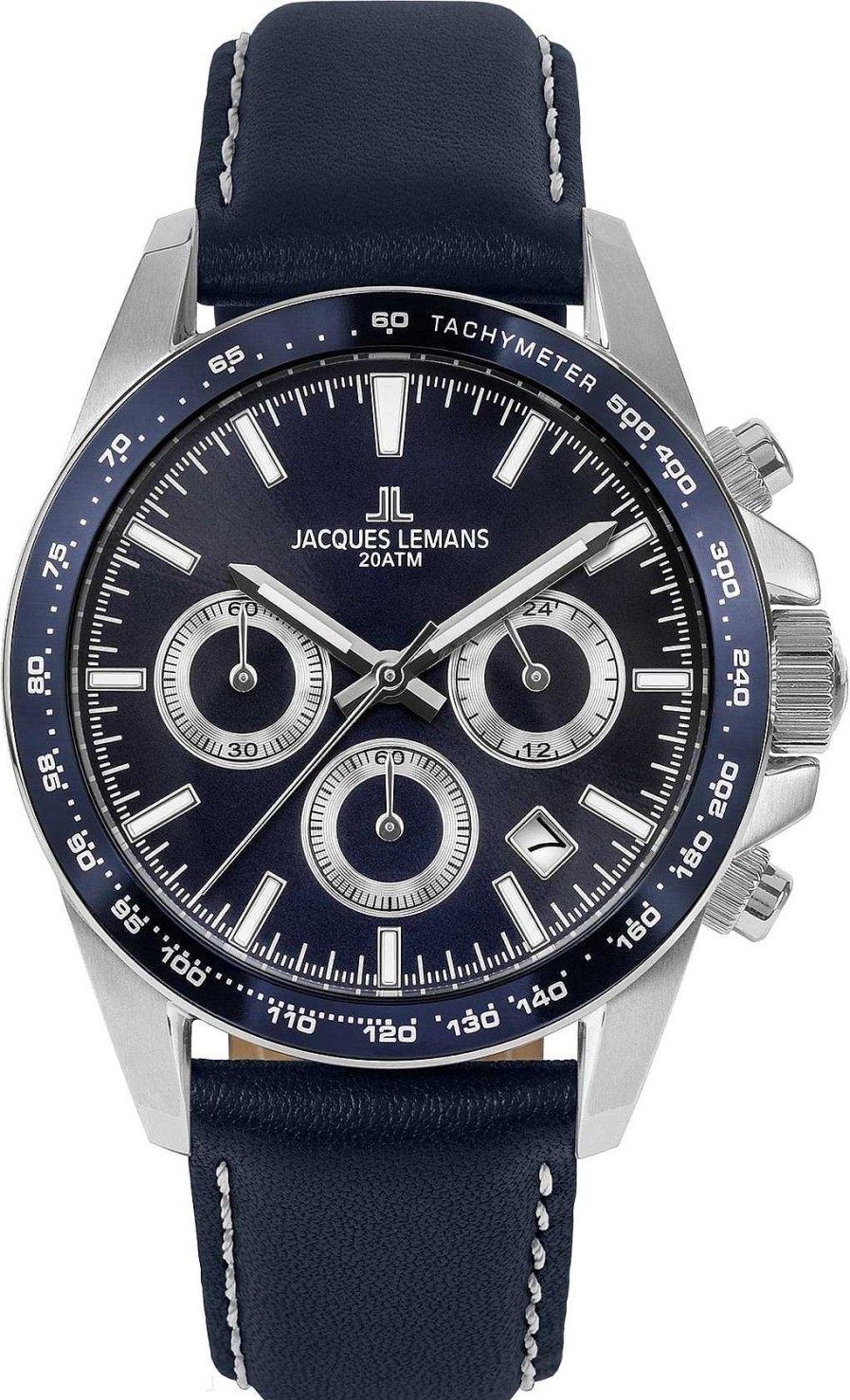 Uhren Jacques Lemans | Jacques Lemans Liverpool 1-1877C Herrenchronograph Verschraubte Krone