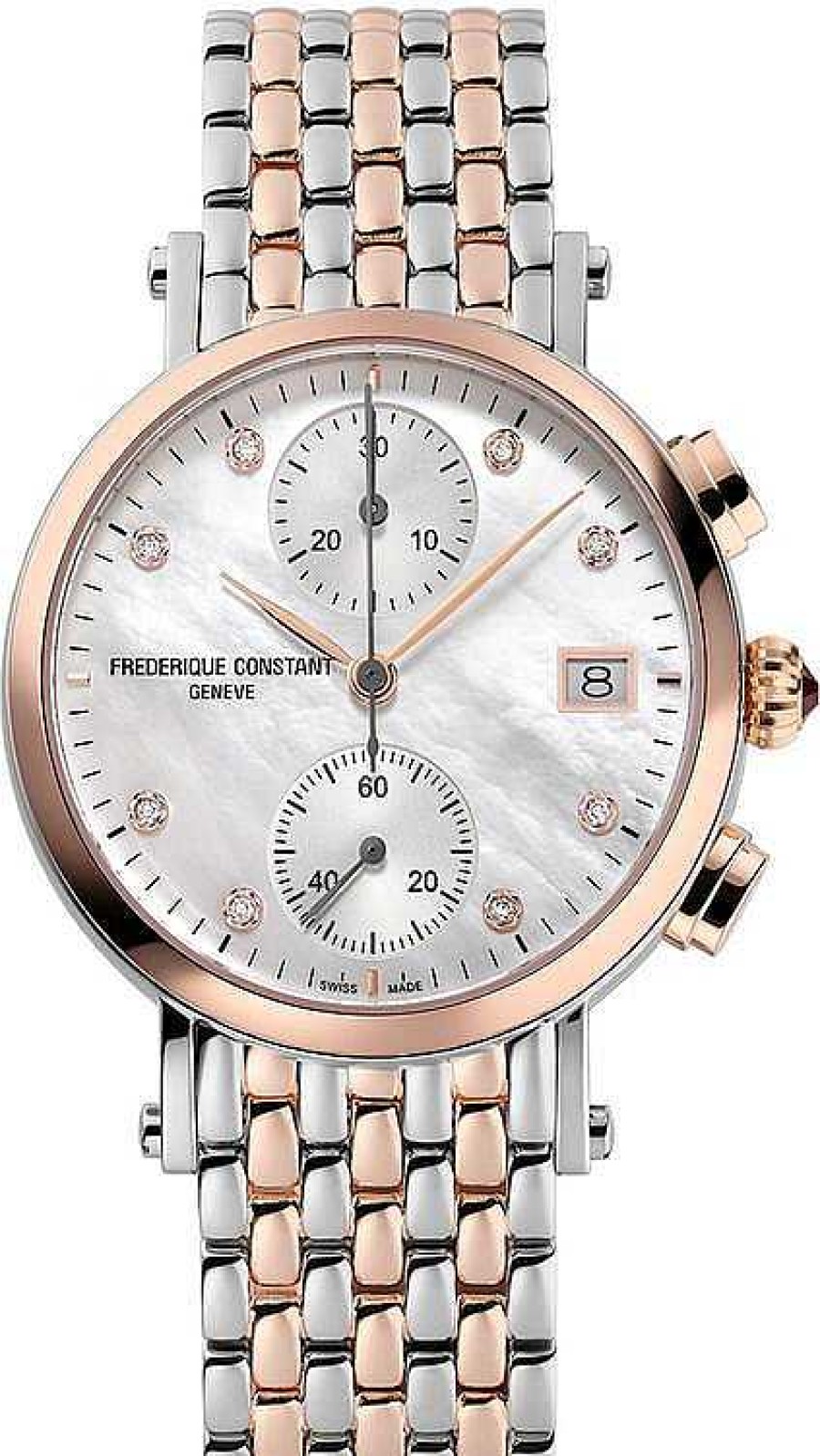 Uhren Frederique Constant Geneve | Frederique Constant Geneve Ladies Chronograph Quartz Fc-291Mpwd2R2B Damenarmbanduhr