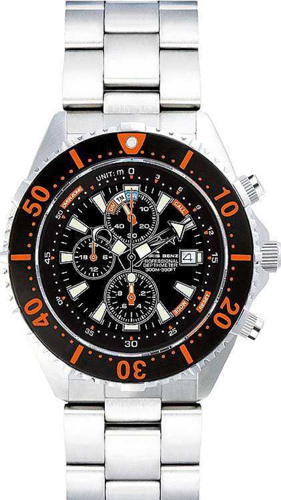 Uhren Chris Benz | Chris Benz Depthmeter Chronograph 300M Cb-C300-O-Mb Herrenchronograph Tiefenmesser