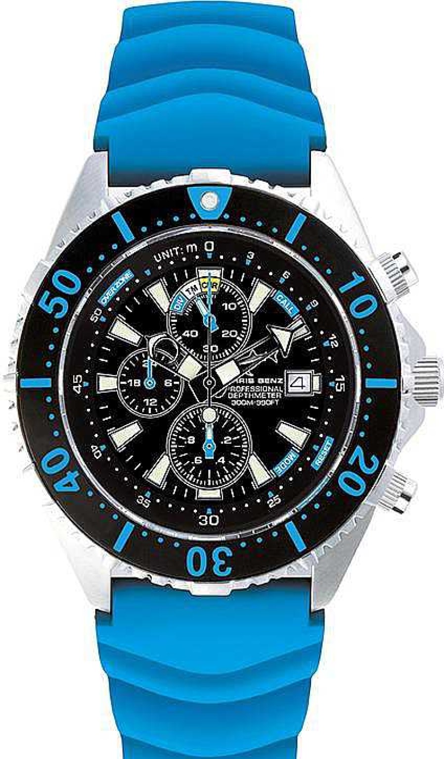 Uhren Chris Benz | Chris Benz Depthmeter Chronograph 300M Cb-C300-B-Kbb Herrenchronograph Tiefenmesser